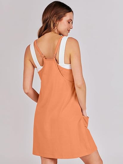 2-in-1 Tank Top &amp;amp; Shorts Loungewear Set, Flowy Camisole with Pockets