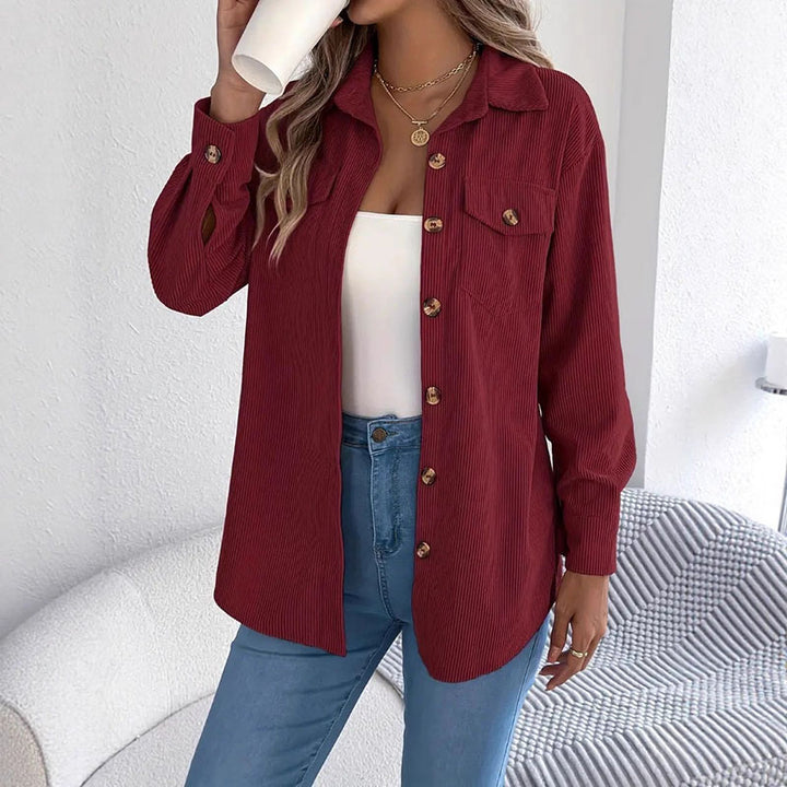 Long-sleeve corduroy jacket