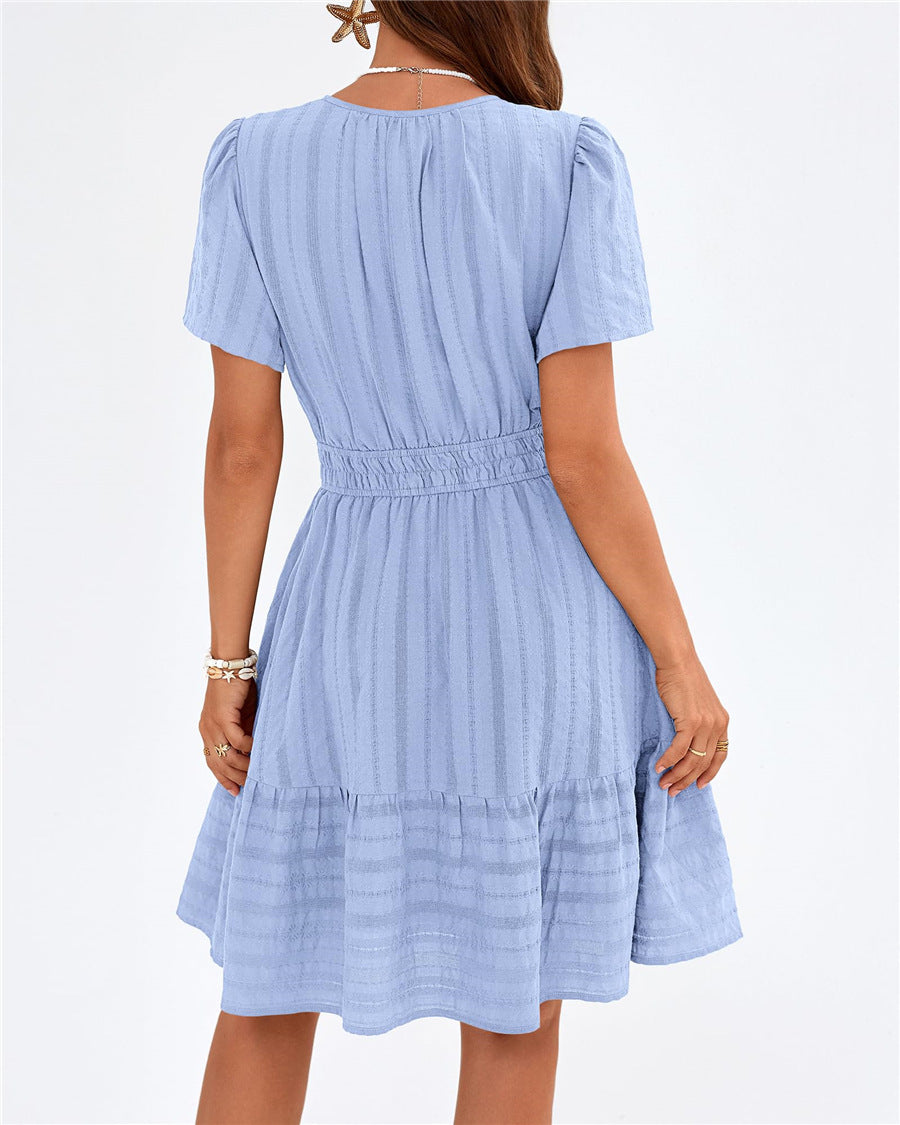 Smocked Waist Tiered Mini Dress