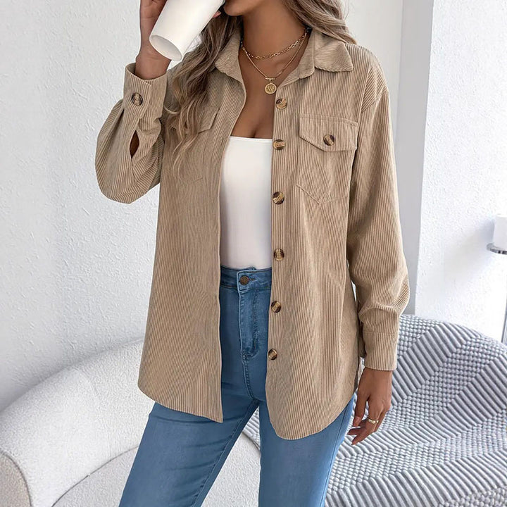 Long-sleeve corduroy jacket