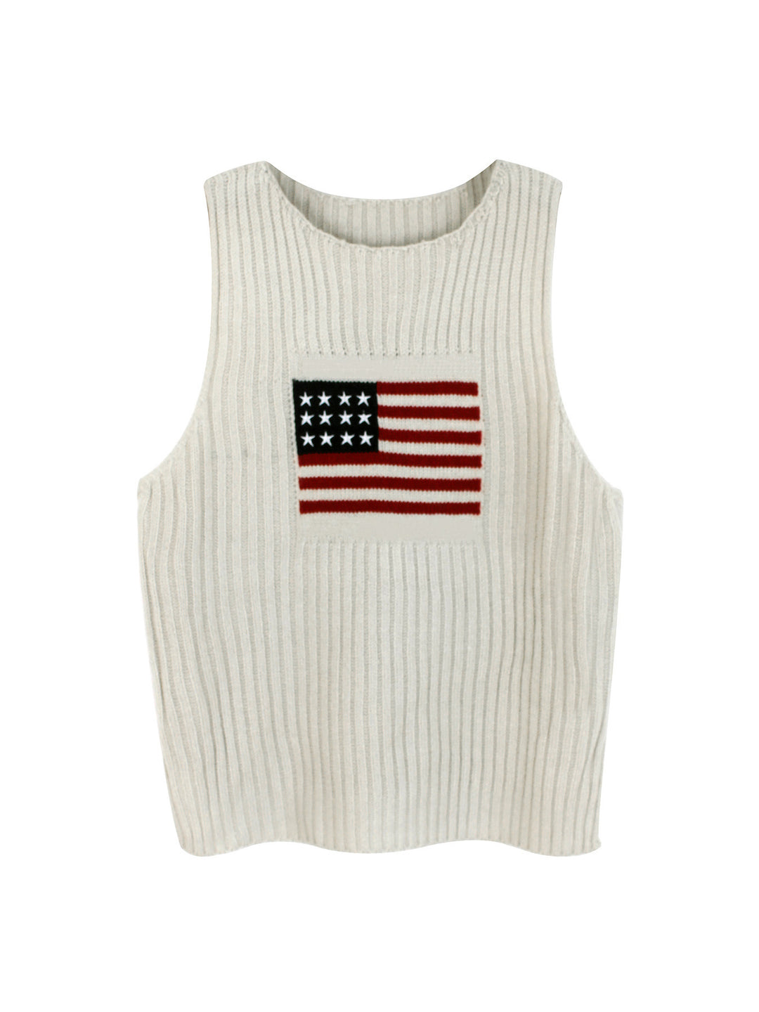 Ribbed knit sleeveless cropped tank top