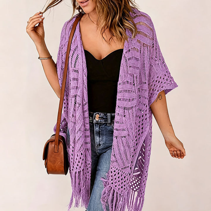 Fringe Knit Beach Cover Up