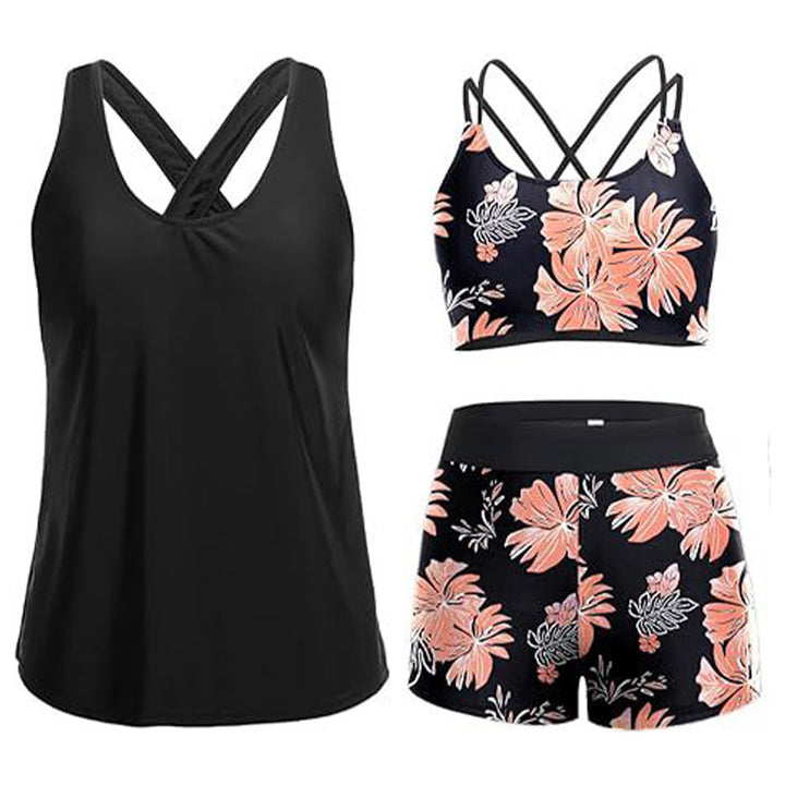 Double-strap bikini swimsuit set