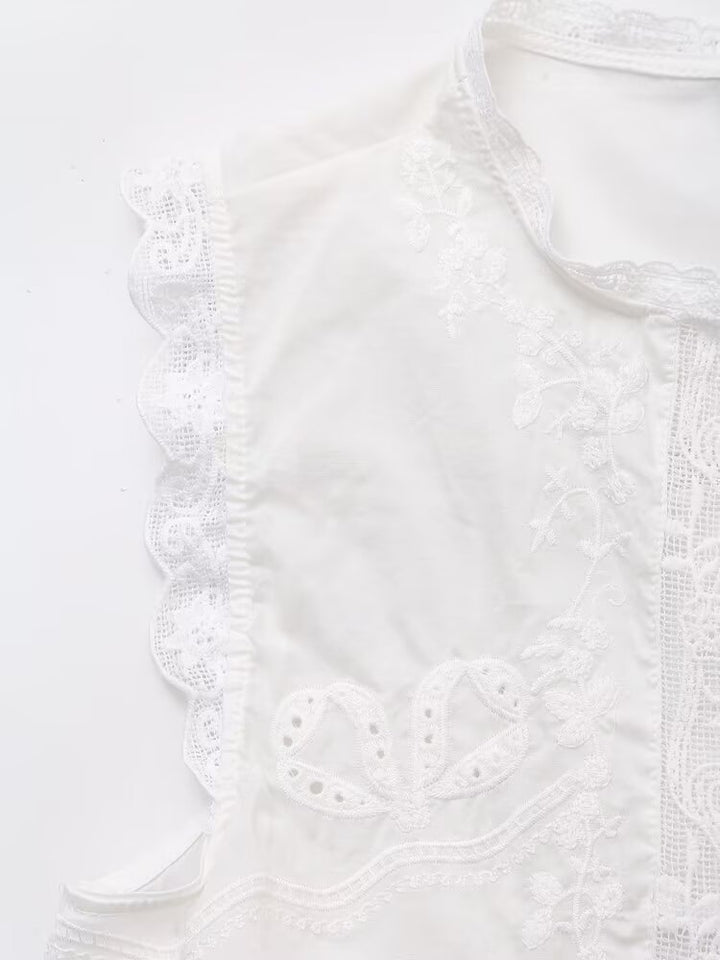 Lace Trim Tie-Front Cropped Vest | Romantic detail. Effortless layering.