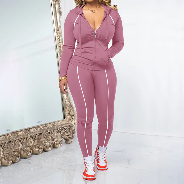 Casual Fitness Hooded Tracksuit Matching Outfit