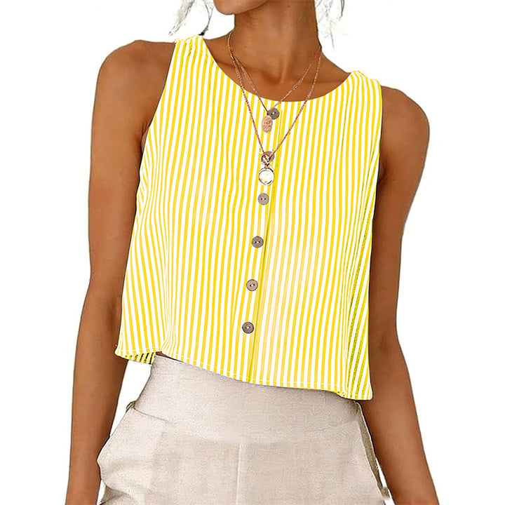 Sleeveless striped vest top
