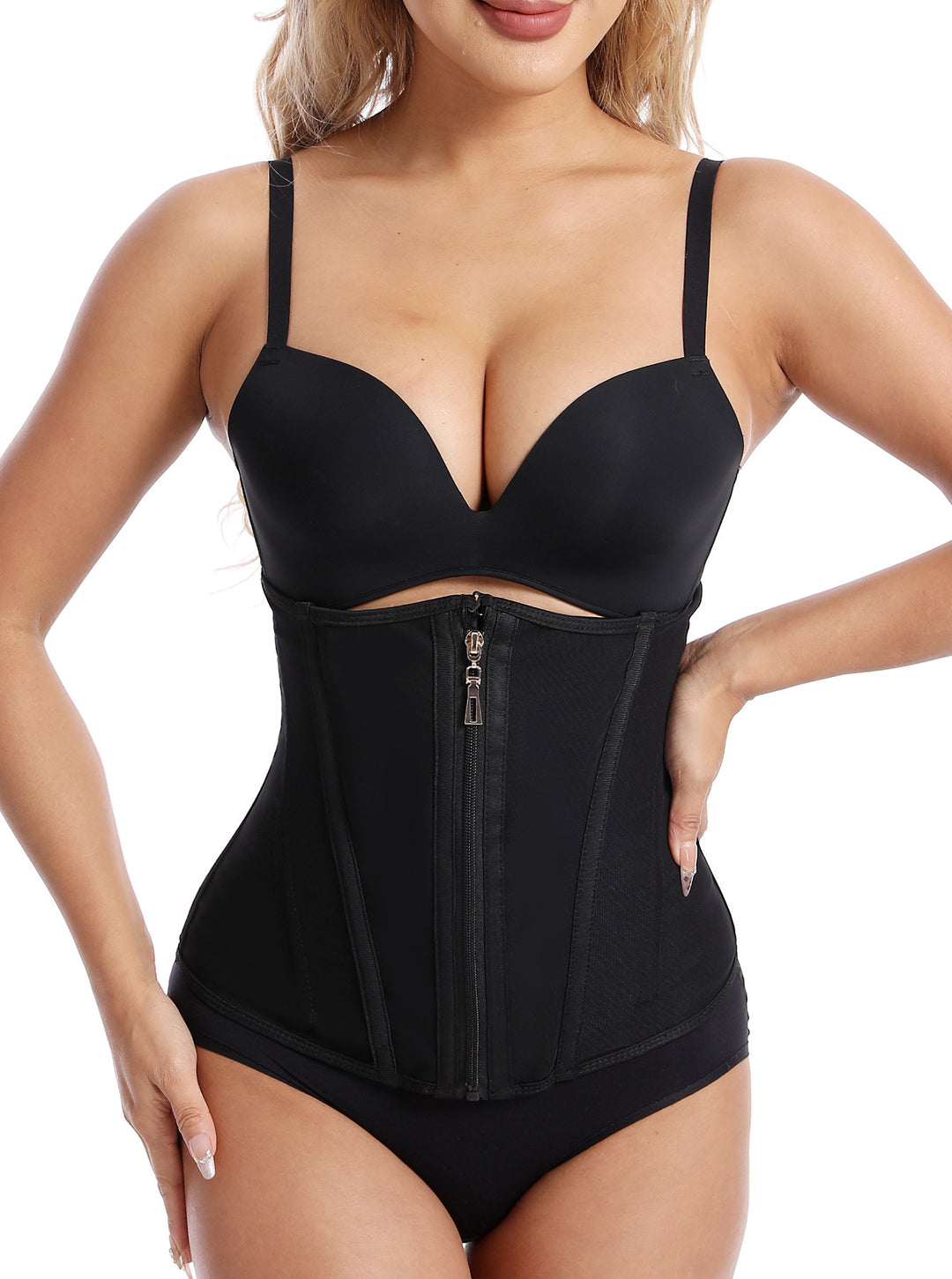 Waist Trainer for Women Zipper Corset Shapewear Tummy Control Mesh Waist Cincher Faja Body Shaper