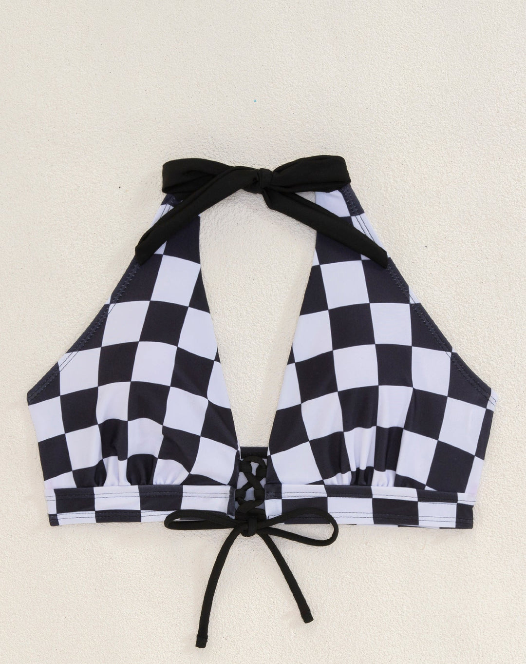 Checkered Halter Bikini Set