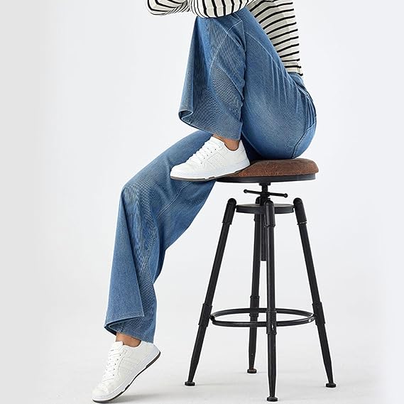 High-Waisted Stretch Pull-On Wide Leg Jeans | Ultra Comfort Soft Denim Pants