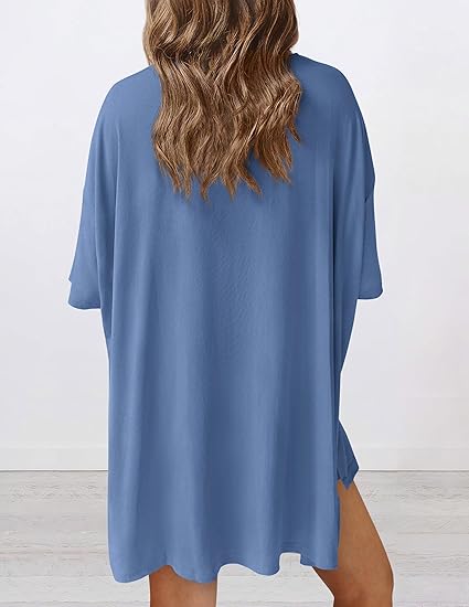 Oversized Tunic &amp; Biker Shorts Loungewear Set