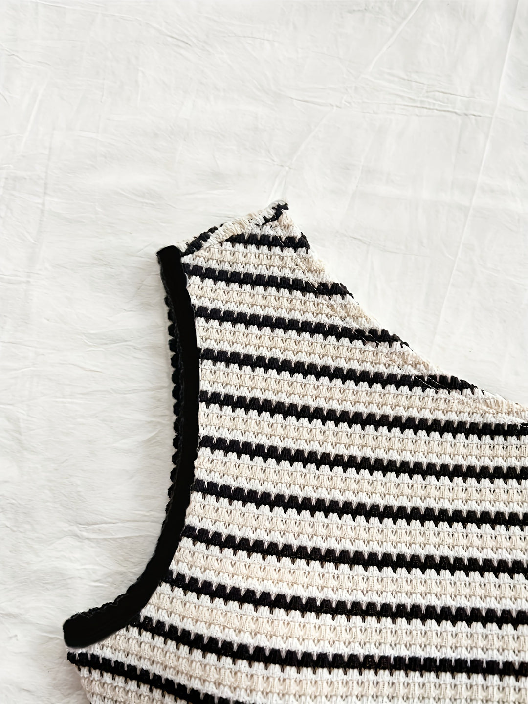 Red &amp;amp; White Striped Knit Off-Shoulder Two-Piece Romper Set