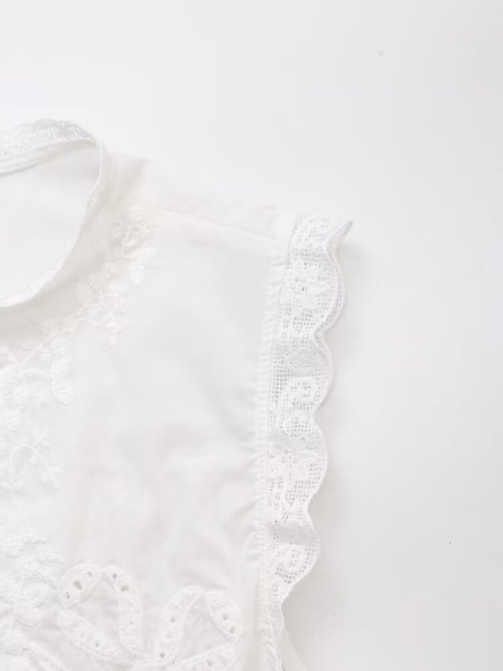 Lace Trim Tie-Front Cropped Vest | Romantic detail. Effortless layering.
