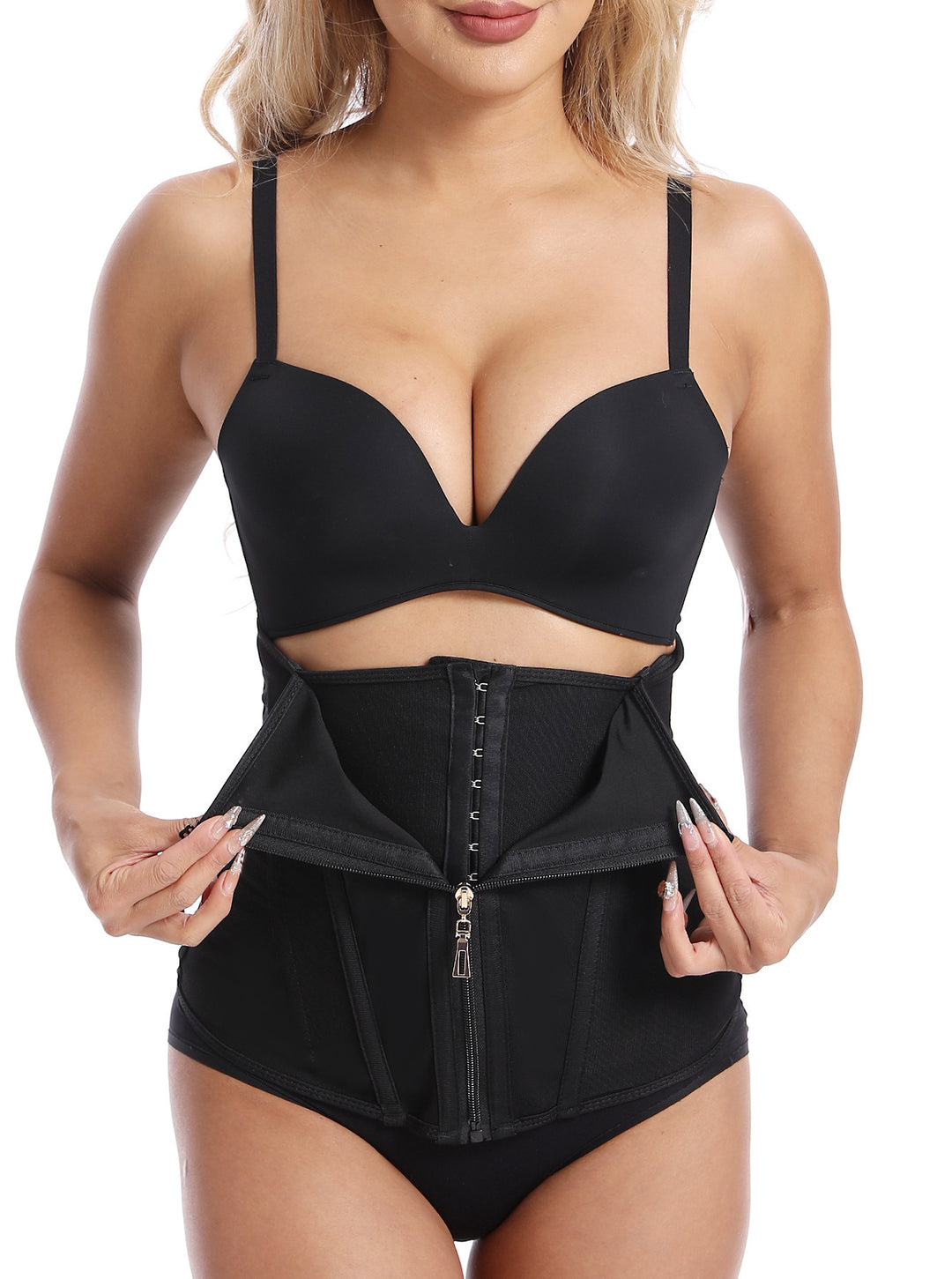 Waist Trainer for Women Zipper Corset Shapewear Tummy Control Mesh Waist Cincher Faja Body Shaper
