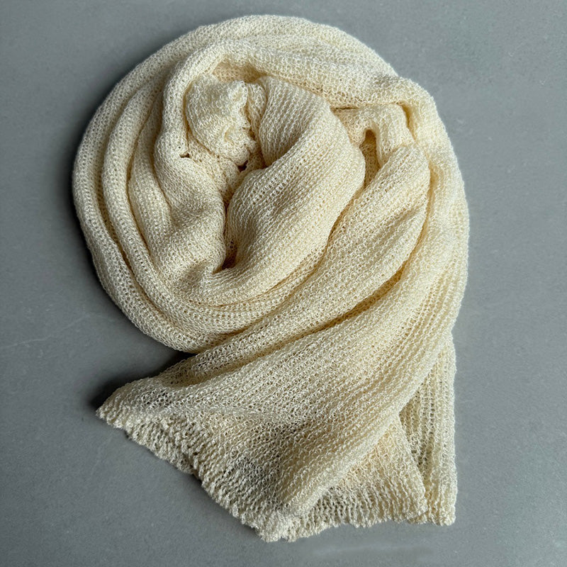 Openwork knitted shawl cover-up