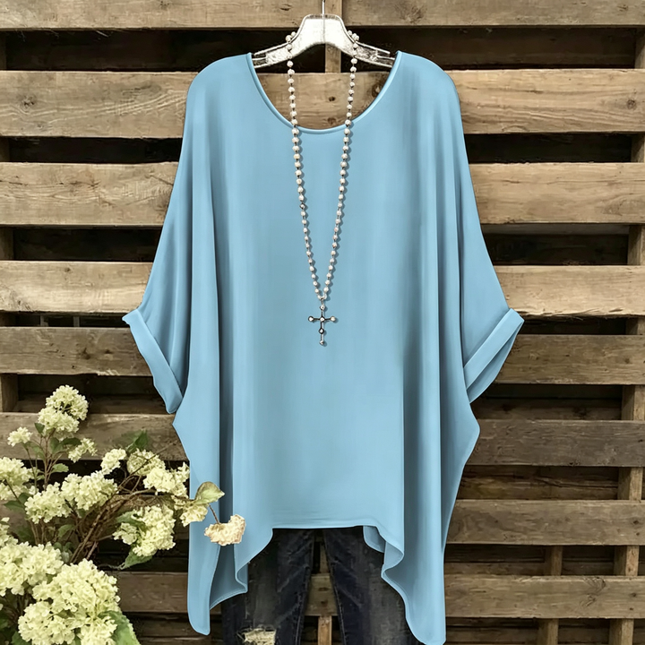 Plus Size Batwing Sleeve Round Neck Top