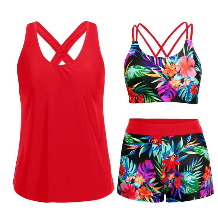 Double-strap bikini swimsuit set