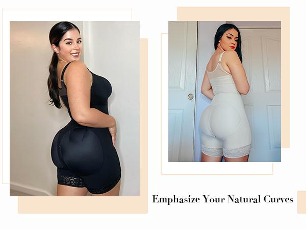 Full Body Shaper with Built-in Bra, High Compression Shapewear with Front Zipper &amp; Butt Lifter