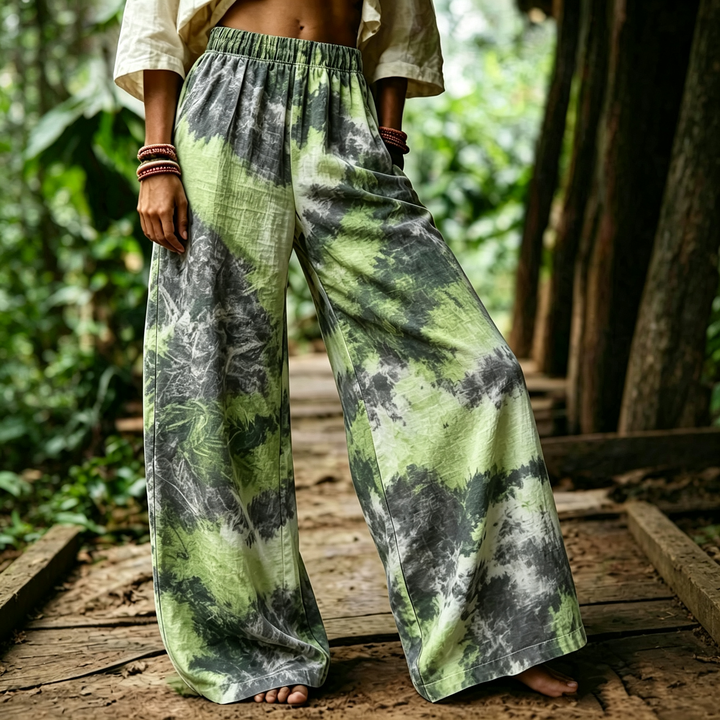 Ethnic Floral Print Palazzo Trousers