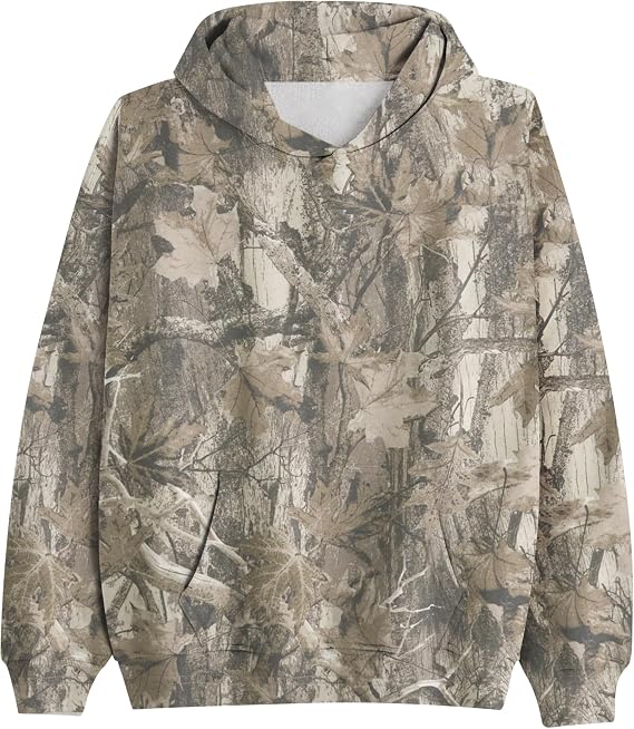 Tree Camo Print Pullover Hoodie