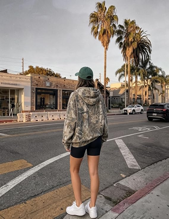 Tree Camo Print Pullover Hoodie