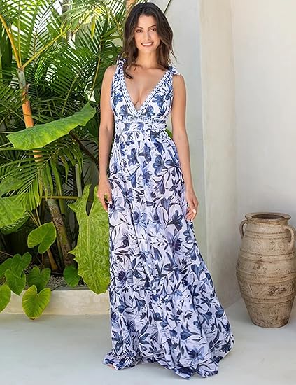 Floral One-Piece Swimsuit with Maxi Cover-Up Skirt Set