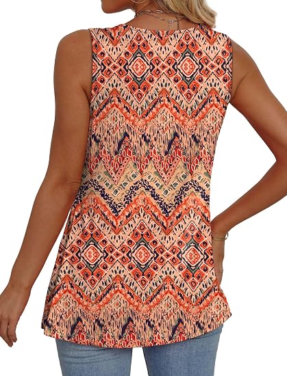 Eyelet Embroidery V Neck Sleeveless Peplum Tank Top With Side Pockets