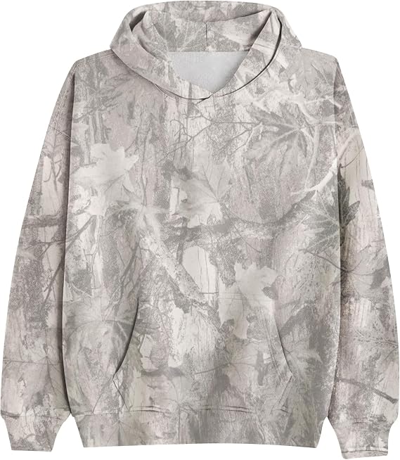 Tree Camo Print Pullover Hoodie