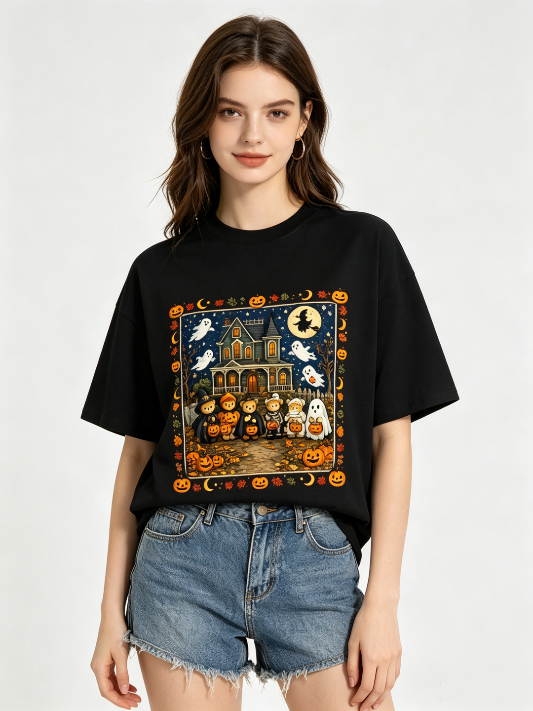 Halloween Teddy Bear Trick or Treat Graphic T-Shirt
