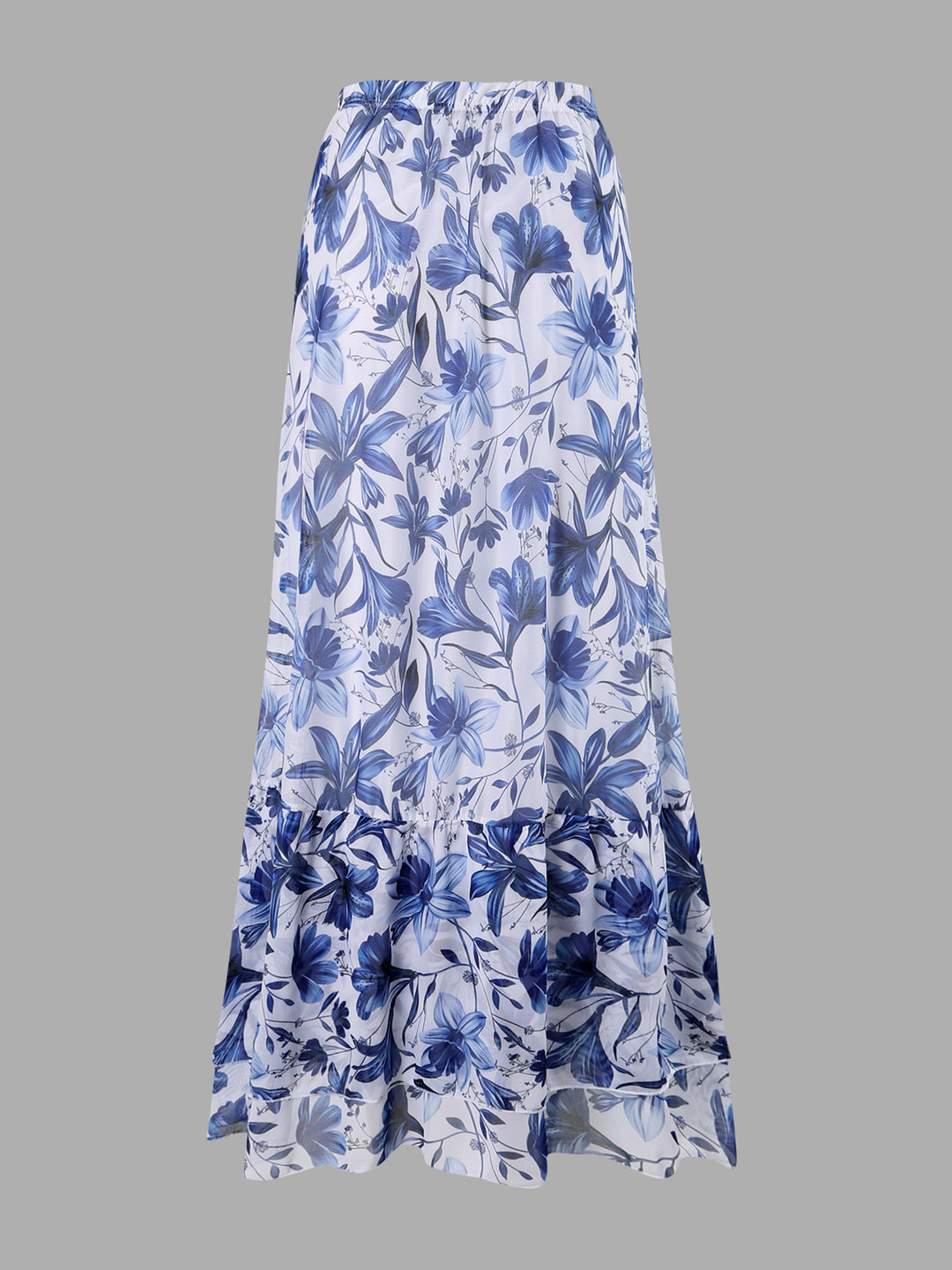 Floral One-Piece Swimsuit with Maxi Cover-Up Skirt Set