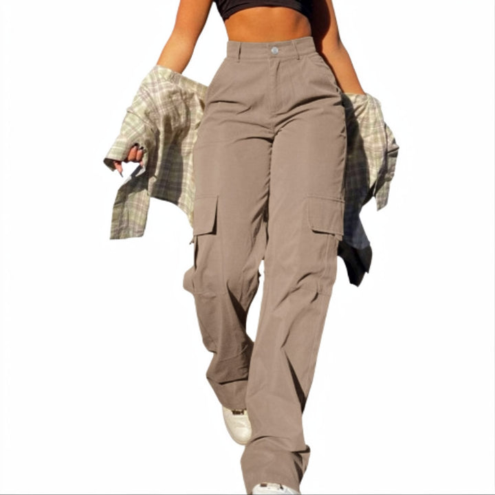 Casual Loose Fit Straight Leg Cargo Trousers