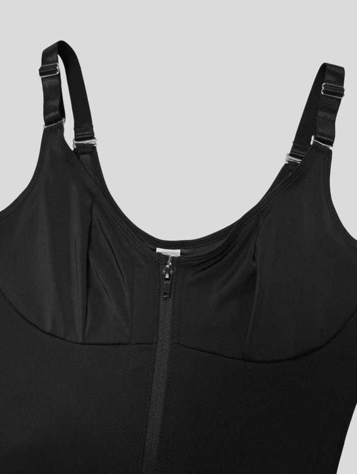 Full Body Shaper with Built-in Bra, High Compression Shapewear with Front Zipper &amp; Butt Lifter