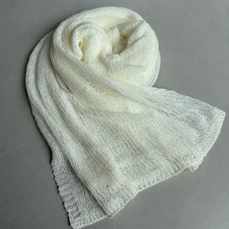 Openwork knitted shawl cover-up