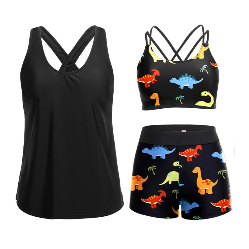 Double-strap bikini swimsuit set