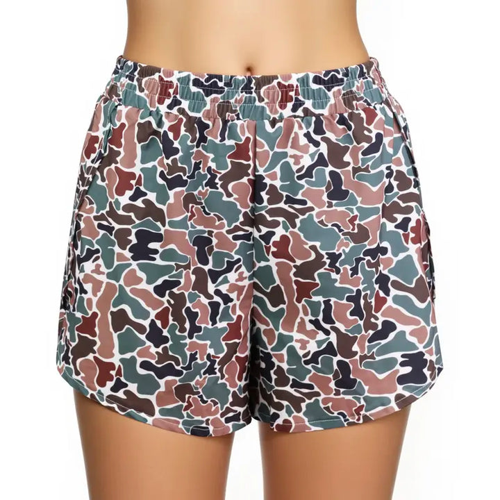 New ladies camouflage comfortable casual sports fashion high-waisted shorts