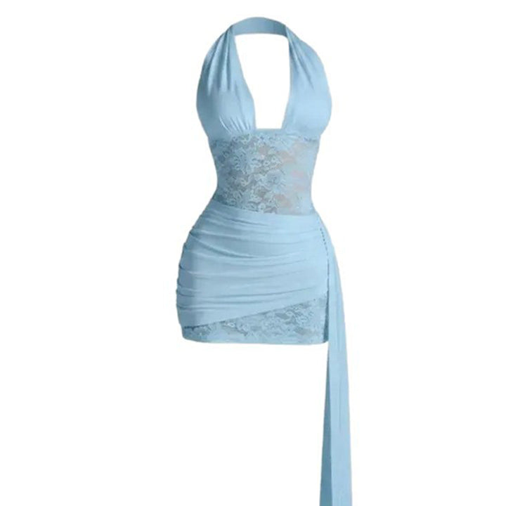 Lace Halter Mini Dress