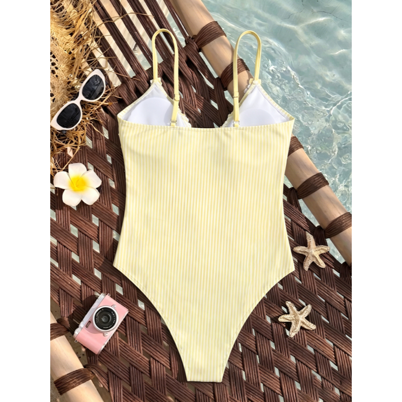 Ruffled Plunge One-Piece Swimsuit
