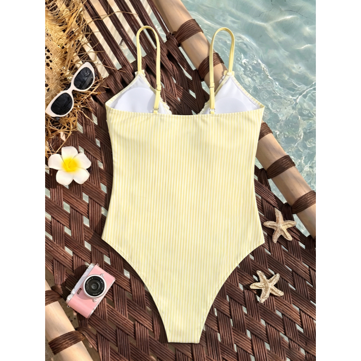 Ruffled Plunge One-Piece Swimsuit
