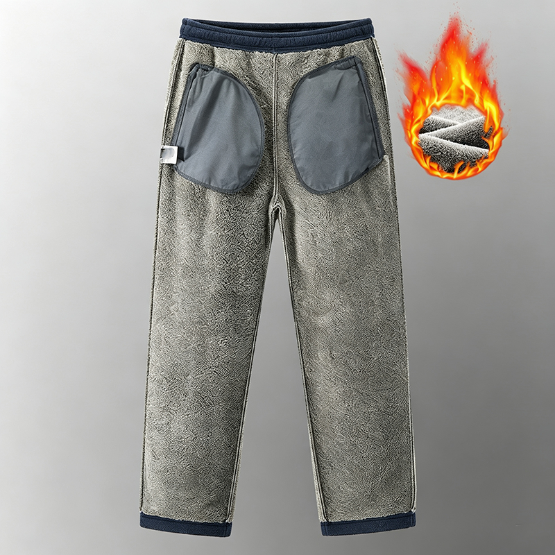 Men Fleece Warm Drawstring Casual Pants