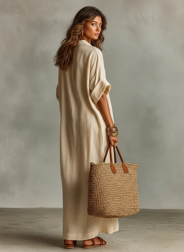 Lightweight Slightly Sheer Shirt Maxi Dress