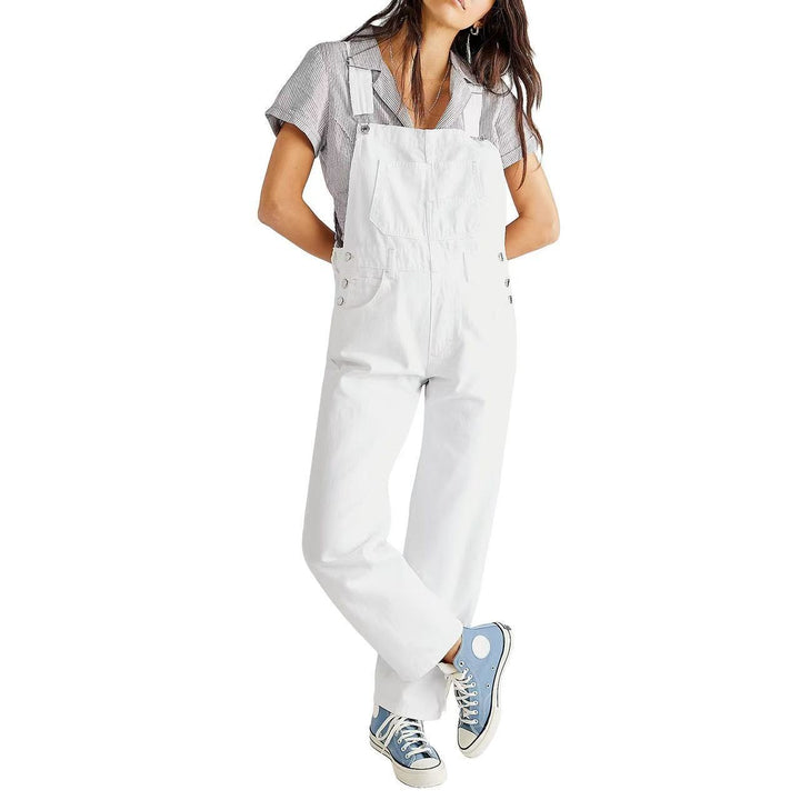 Loose-Fit Denim Overalls