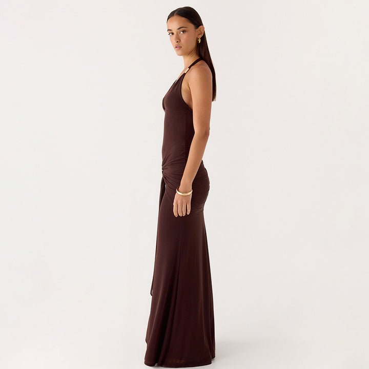 Mint Green Halter Neck Mesh Maxi Dress