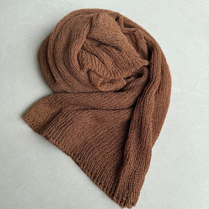 Openwork knitted shawl cover-up