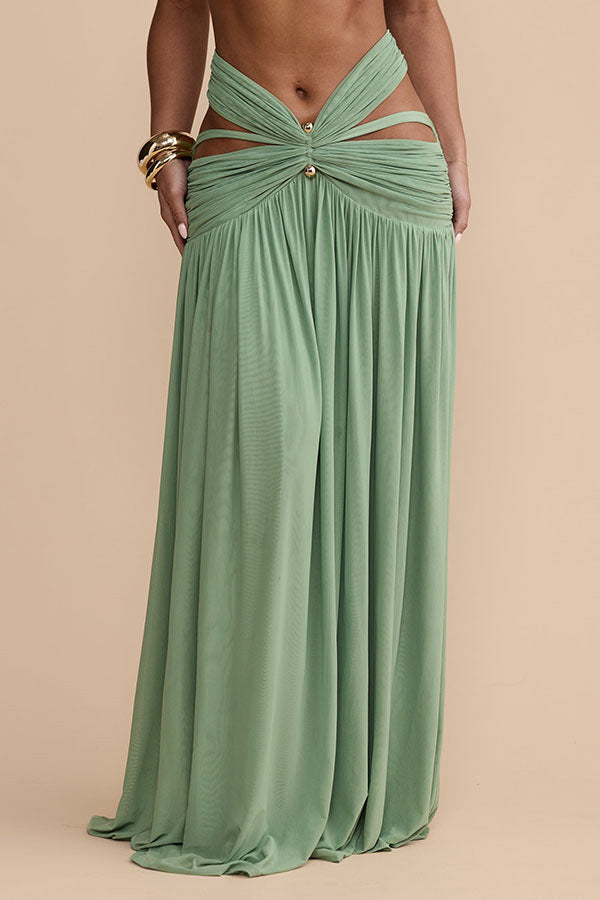 Cutout Halter Two-Piece Maxi Dress