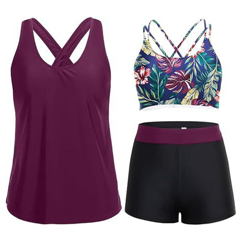 Double-strap bikini swimsuit set