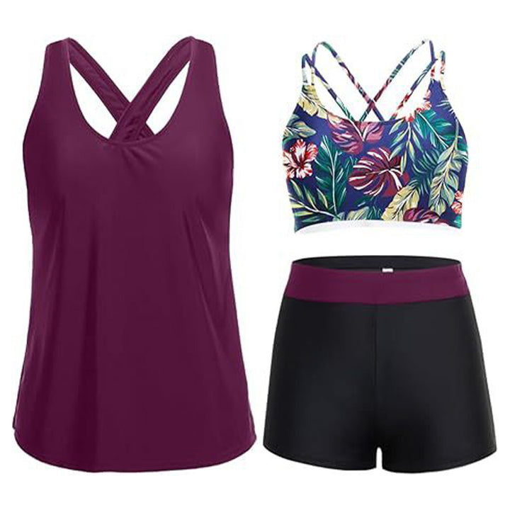 Double-strap bikini swimsuit set