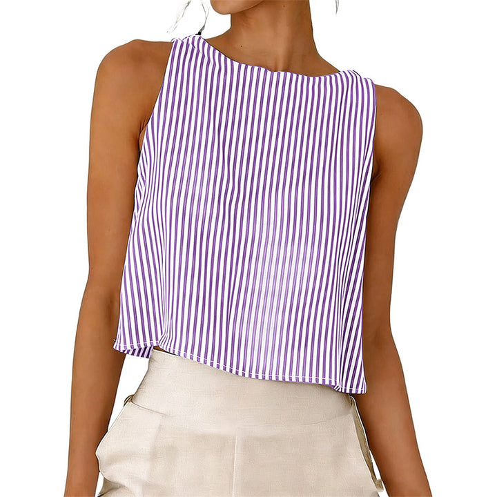 Sleeveless striped vest top