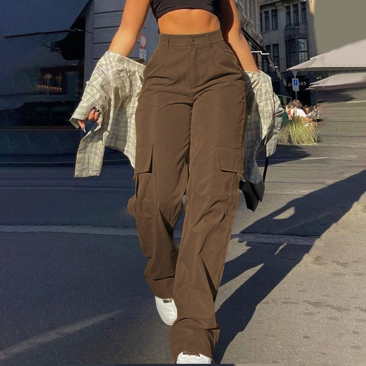 Casual Loose Fit Straight Leg Cargo Trousers