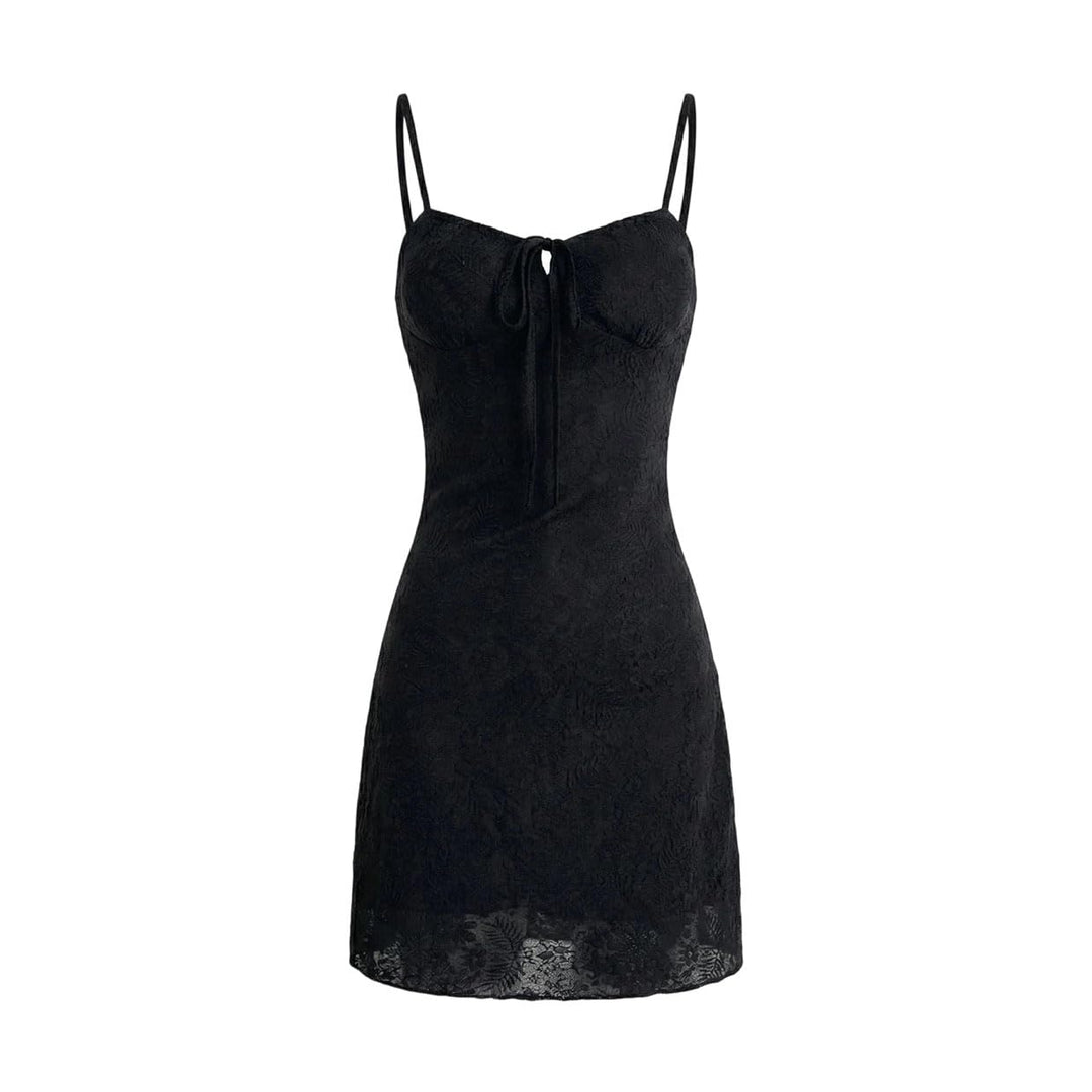 Textured Spaghetti Strap Mini Slip Dress