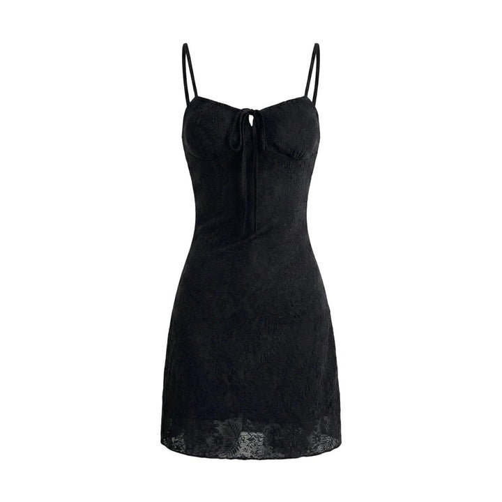 Textured Spaghetti Strap Mini Slip Dress
