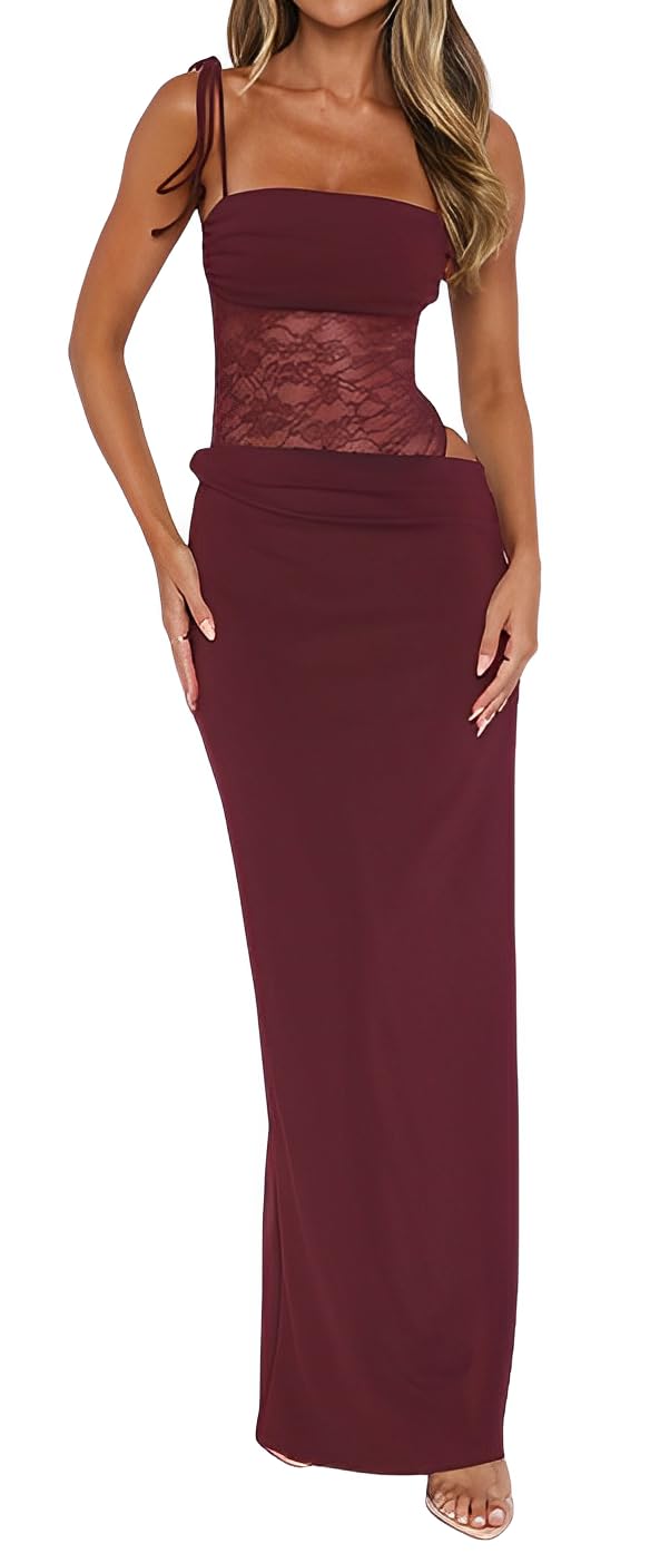 Lace-panel camisole dress